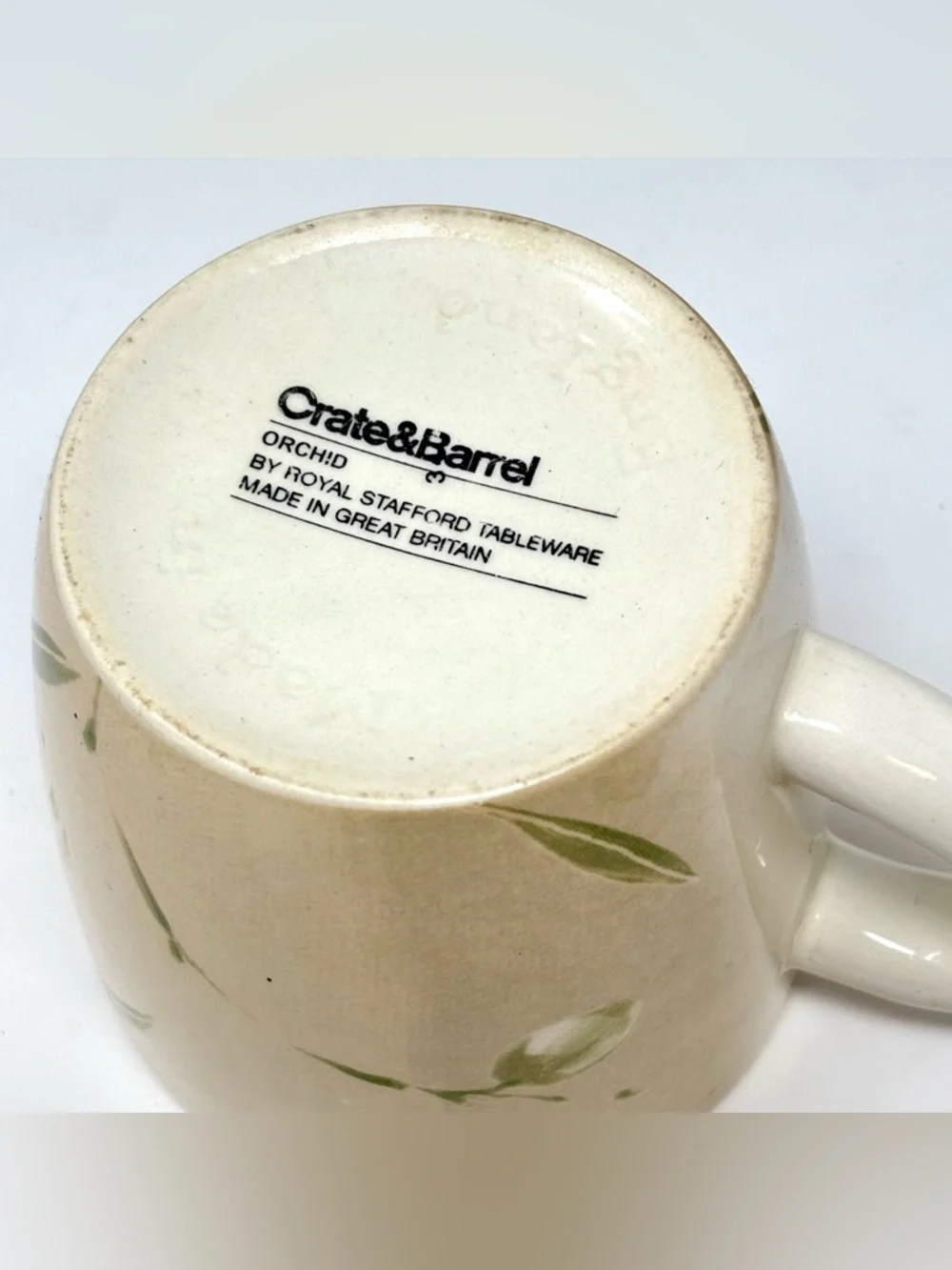 Crate & Barrel Orchid Royal Stafford Made In England Three Coffee Mugs Tea Cups